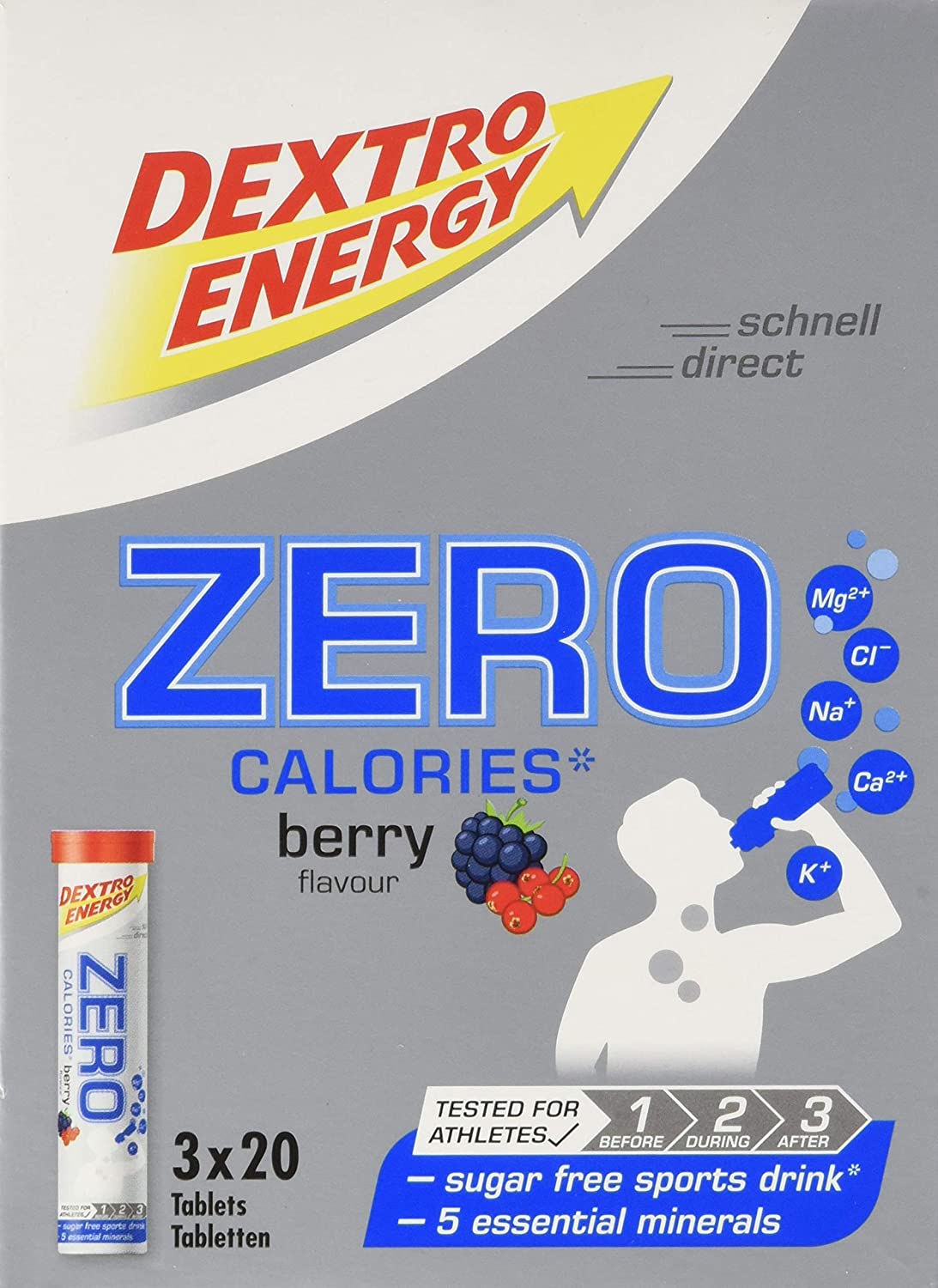 Dextro Energy Zero Calories Berry, 3 x 20 (240g)