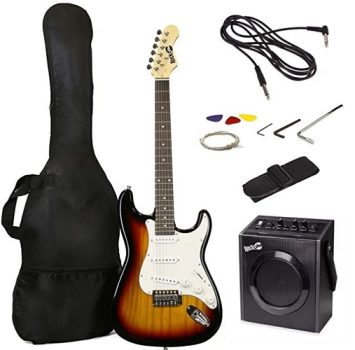 rockJam E-Gitarren-Set in Standardgröße mit 10-Watt-Gitarrenverstärker