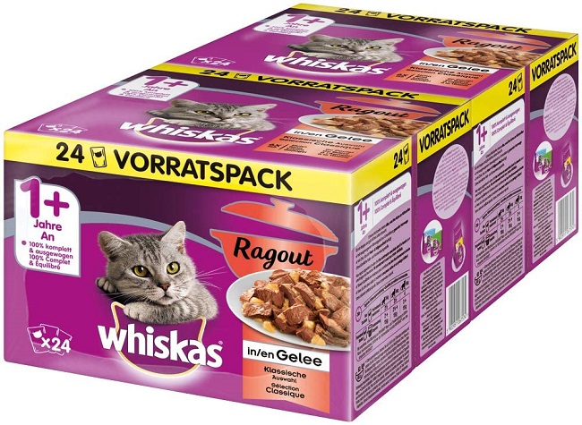2x 24x Whiskas Katzenfutter in Gelee – 6,74€ (statt 14,38€)
