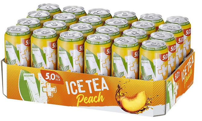 V+ Ice Tea Peach Biermischgetränk (24 x 0.5 l) – 14,99€ Prime (statt 21,36€)