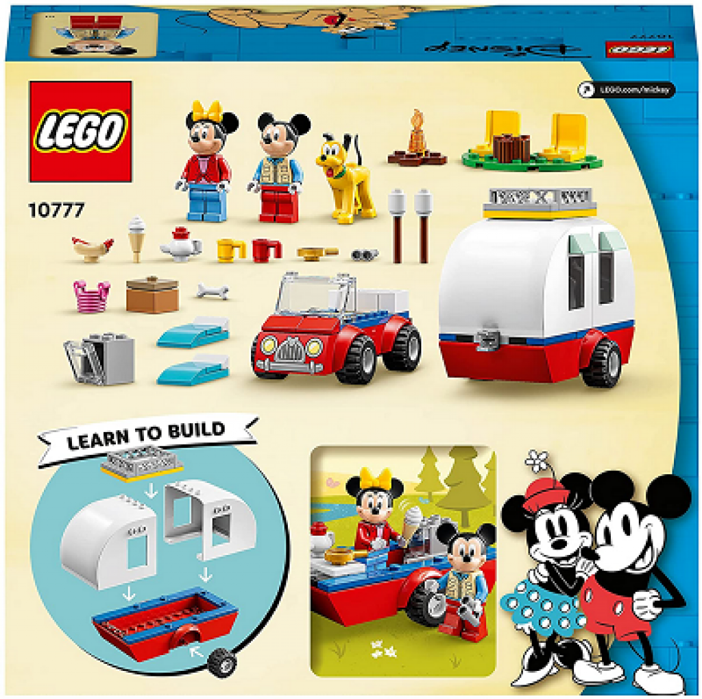 LEGO 10777 Disney Mickys und Minnies Campingausflug, Wohnmobil mit Minnie, Micky Maus und Pluto Hund 