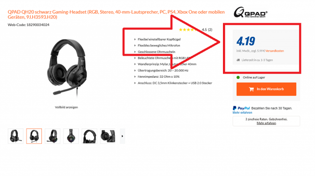 Gaming-Headset QPAD QH20 im Angebot bei Expert