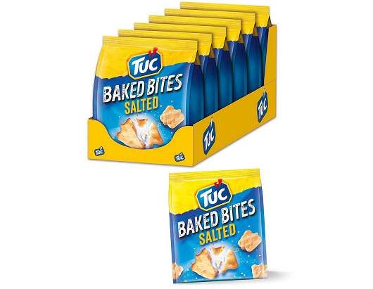 TUC Baked Bites Salted 6 x 110g, gesalzene Mini Cracker – 5,52€