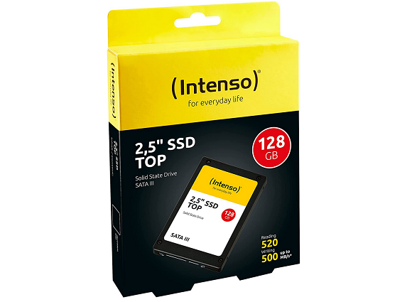Intenso Interne 2,5″ SSD SATA III Top, 128 GB, 520 MB/Sekunden
