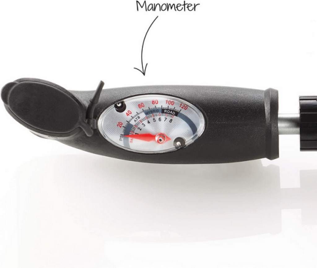 FISCHER Mini-Luftpumpe mit Manometer Funktion