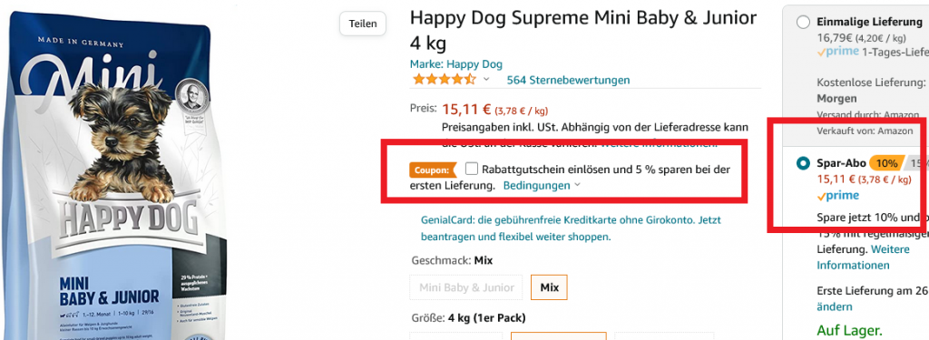 Happy Dog Supreme Mini Baby & Junior 4 kg im Angebot
