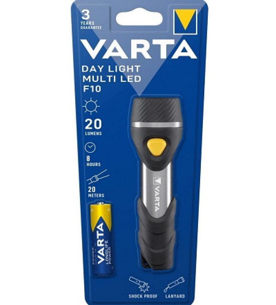 VARTA Taschenlampe mit 5 LEDs inkl.AA-Batterien 