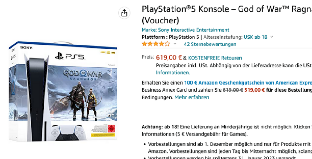 PlayStation 5 Konsole + God of War Ragnarök 