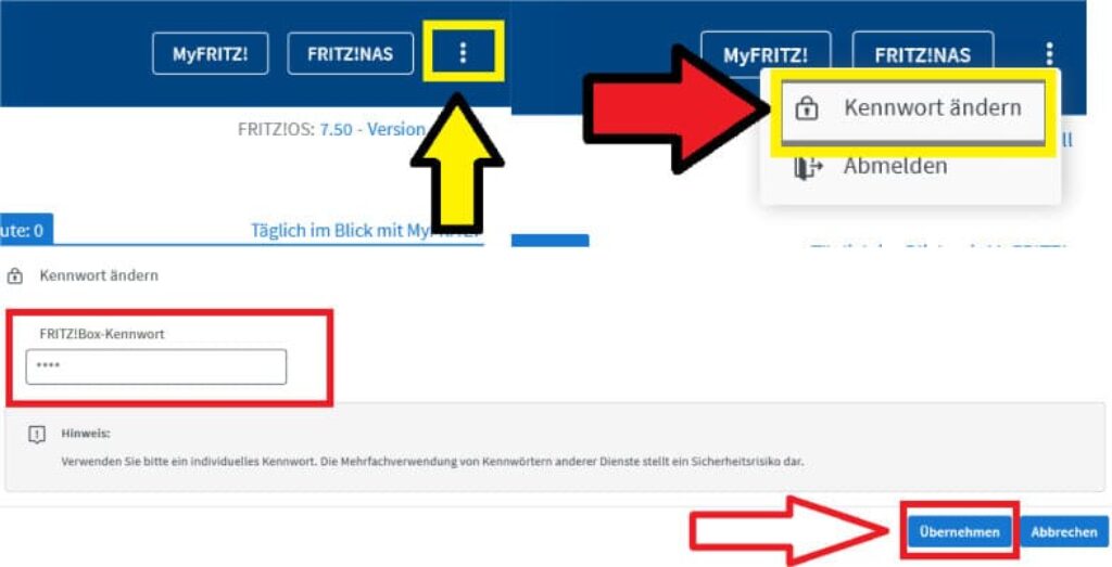 Fritzbox Passwort ändern - Anleitung