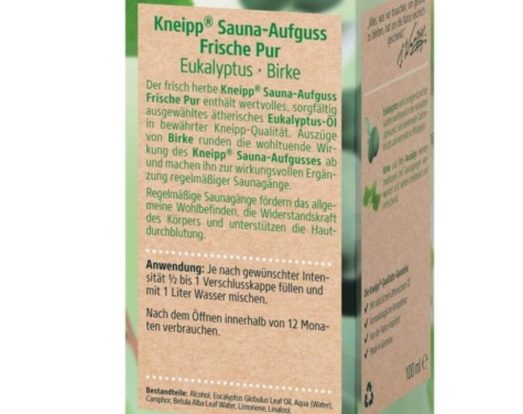 Kneipp Sauna-Aufguss "Frische Pur" mit Eukalyptus & Birke 